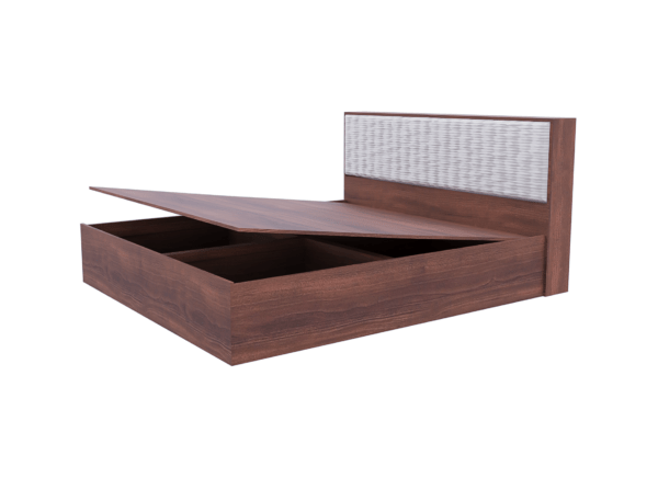 Orion Modular Hydraulic Bed (Classic Walnut) | Stylish Design with Smart Storage - Image 3