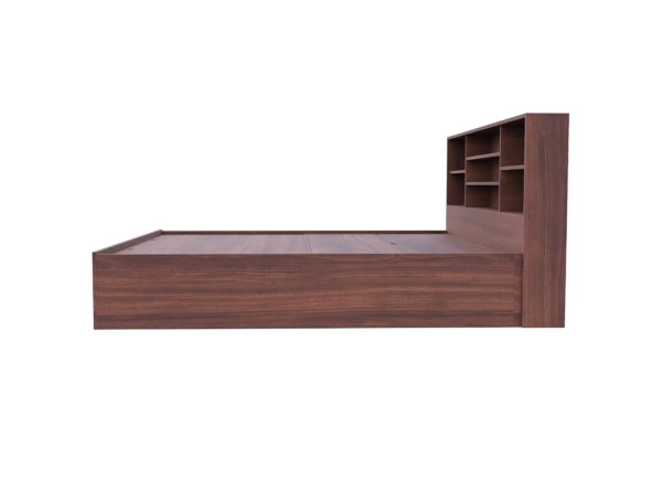 Vela Modular Hydraulic Bed (Classic Walnut) | Stylish Design with Smart Storage - Image 4