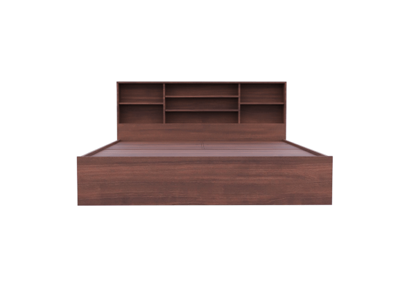 Vela Modular Hydraulic Bed (Classic Walnut) | Stylish Design with Smart Storage - Image 5